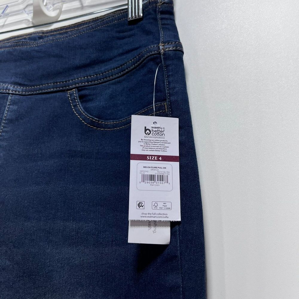 Sofia Jeans by Sofia Vergara Melisa Super High Rise Sz 4 Flare Pull On Dark Wash - Picture 7 of 16